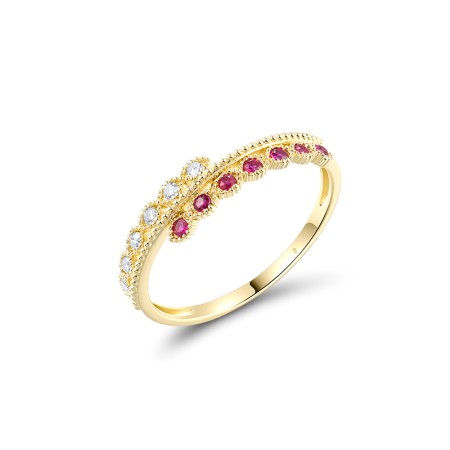 14KY Ring Diamond,Ruby (R320290RUY14KY) - US 7