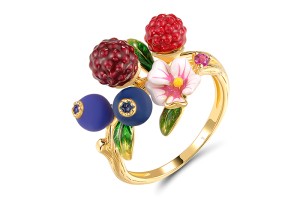 Sterling Silver w/ Yellow Plating Ring Created Ruby,Enamel (R320343ENSSY925) - US 6