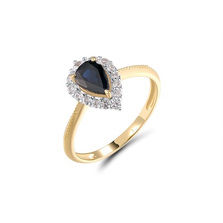 14KYW Ring Blue Sapphire,White Sapphire (R320401SWS14KYW)