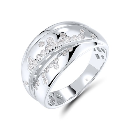 Sterling Silver Ring White Cubic Zirconia (R320404WCZSL925) - US 6