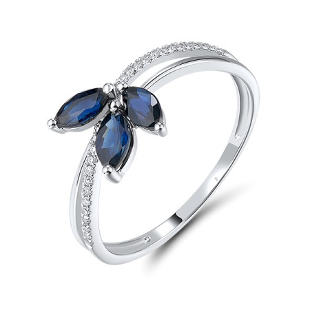 14KW Ring Blue Sapphire,Diamond (R320460SAP14KW) - US 7