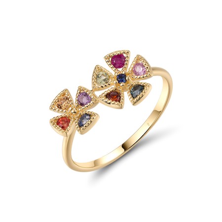 14KY  Multi Colour Stone Ring  (R320473MUL14KY)