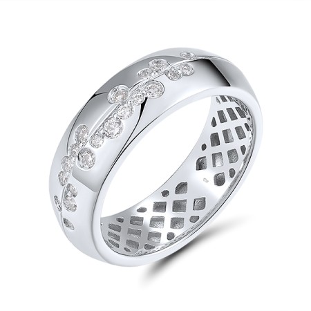 Sterling Silver Ring White Cubic Zirconia (R320490WCZSL925) - US 6