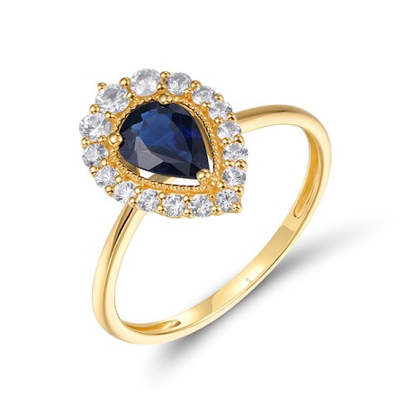 14KY Ring Blue Sapphire,White Sapphire (R320507SWS14KY)
