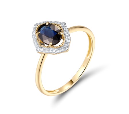 14KYW Ring Blue Sapphire,Diamond (R320511SAP14KYW)