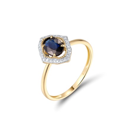 14KYW Ring Blue Sapphire,Diamond (R320511SAP14KYW)