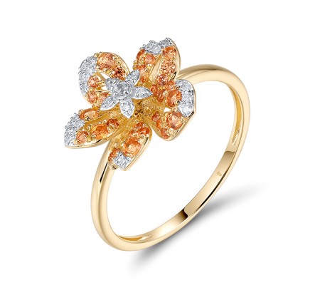 14KYW Ring Diamond,White Sapphire,Yellow Sapphire (R320514WSY14KYW)