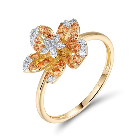 14KYW Ring Diamond,White Sapphire,Yellow Sapphire (R320514WSY14KYW)