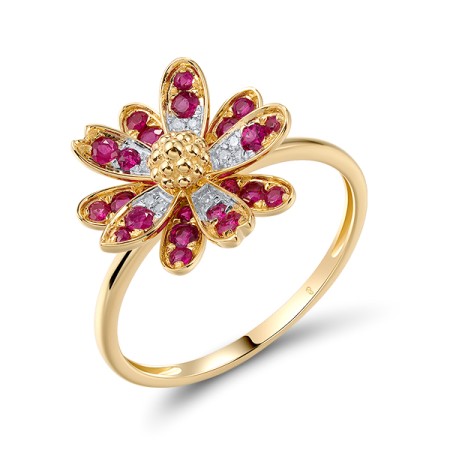 14KYW Ring Diamond,Ruby (R320515RUY14KYW)