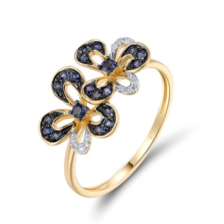 14KYWB Ring Diamond,Blue Sapphire (R320682SAP14KYWB)