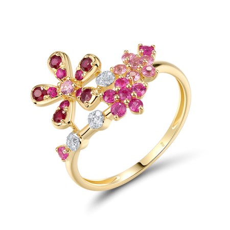 14KYW Ring Pink Sapphire,Ruby,Diamond (R320683PRU14KYW)