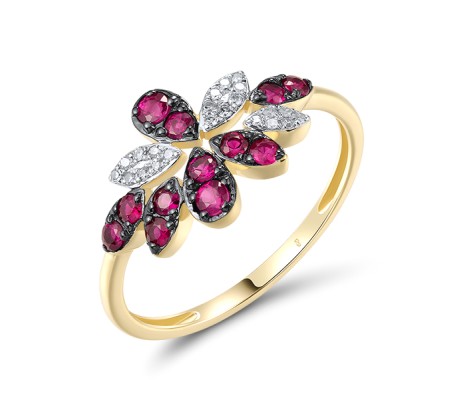 14KYWB Ring Diamond,Ruby (R320696ARUY14KYWB)