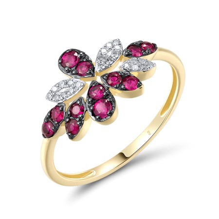 14KYWB Ring Diamond,Ruby (R320696ARUY14KYWB)