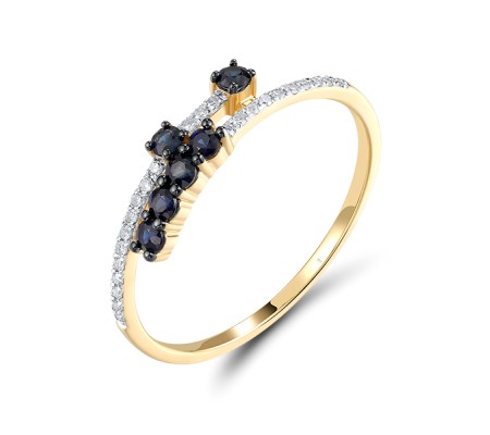 14KYWB Ring Blue Sapphire,Diamond (R320702SAP14KYWB)