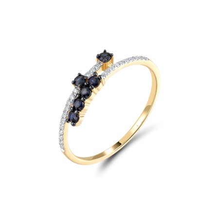 14KYWB Ring Blue Sapphire,Diamond (R320702SAP14KYWB)