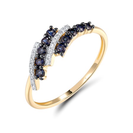14KYWB Ring Diamond,Blue Sapphire (R320703SAP14KYWB)
