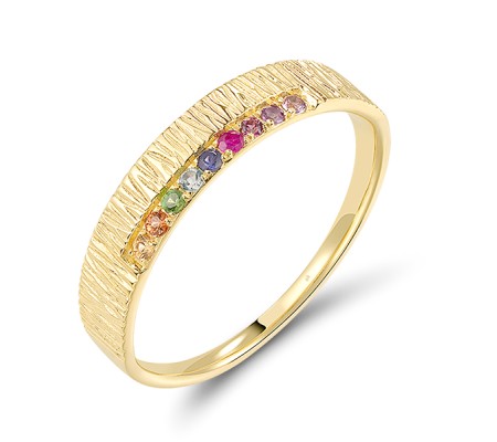 14KY Ring Amethyst,Blue Sapphire,Blue Topaz (Swiss Blue),Green Garnet,Orange Sapphire,Rhodolite Garnet,Ruby,Yellow Sapphire (R320722MUL14KY)