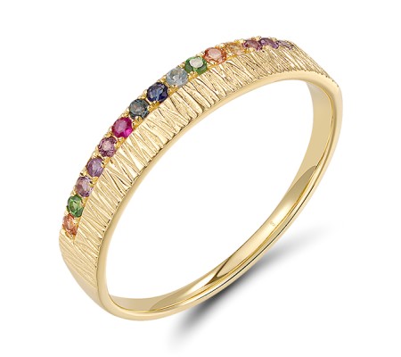 14KY Ring Amethyst,Blue Sapphire,Blue Topaz (Swiss Blue),Green Garnet,London Blue Topaz,Orange Sapphire,Rhodolite Garnet,Ruby,Yellow Sapphire (R320723MUL14KY)