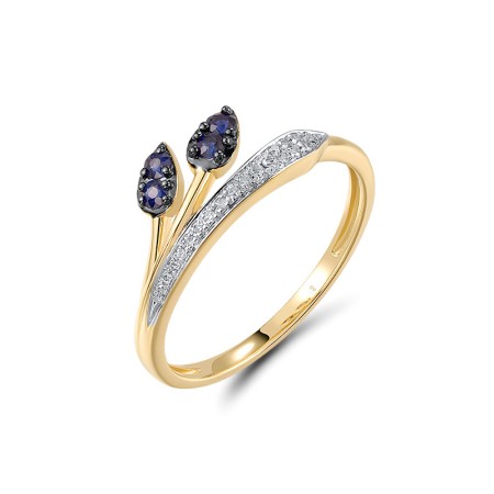 14KYWB Ring Blue Sapphire,Diamond (R320728SAP14KYWB)
