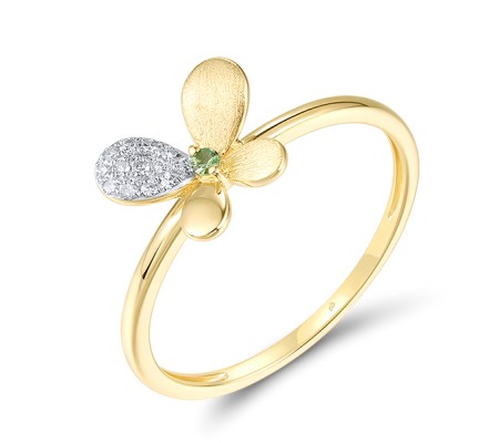 14KYW Ring Diamond,Green Garnet (R320739GNG14KYW)