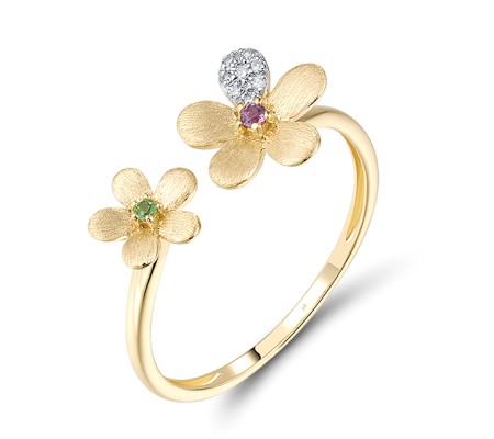 14KYW Ring Amethyst,Diamond,Green Garnet (R320740AGN14KYW)