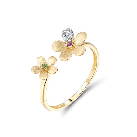 14KYW Ring Amethyst,Diamond,Green Garnet (R320740AGN14KYW)