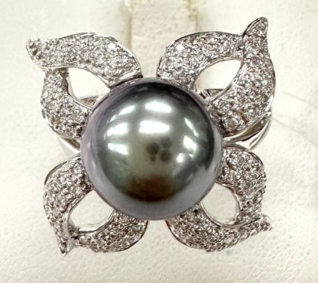 14KW Ring Diamond,South Sea Black Pearl (R320820BSP14KW)