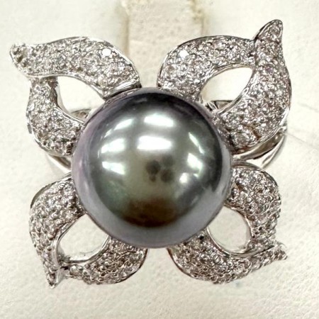 14KW Ring Diamond,South Sea Black Pearl (R320820BSP14KW)