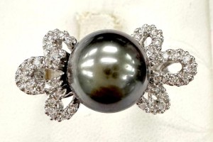 14KW Ring South Sea Black Pearl,Diamond (R320821BSP14KW)