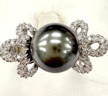 14KW Ring South Sea Black Pearl,Diamond (R320821BSP14KW)