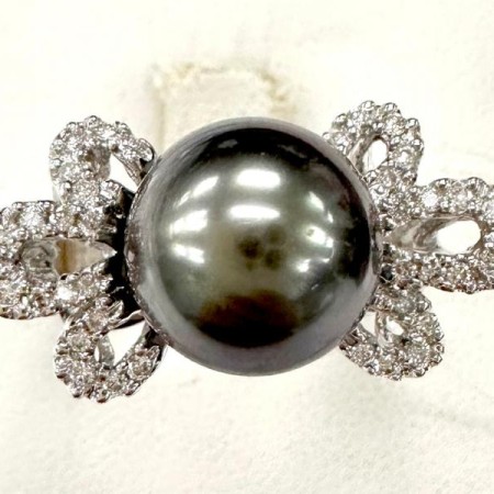 14KW Ring South Sea Black Pearl,Diamond (R320821BSP14KW)
