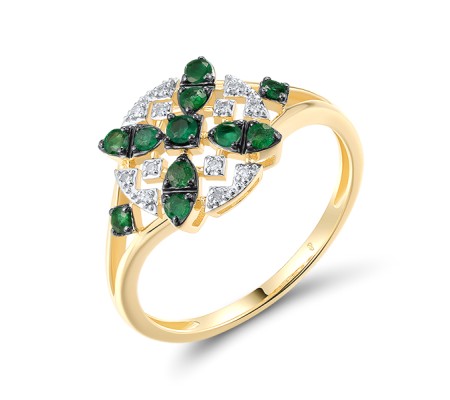 14KYWB Ring Diamond,Emerald (R320930EMR14KYWB)