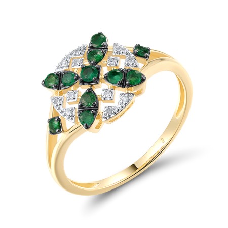 14KYWB Ring Diamond,Emerald (R320930EMR14KYWB)