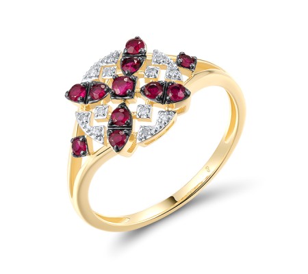 14KYWB Ring Diamond,Ruby (R320930RUY14KYWB)