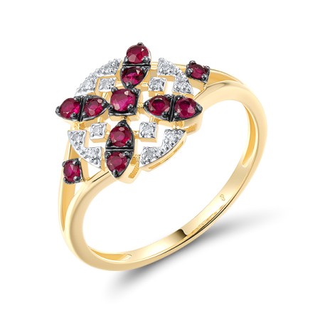 14KYWB Ring Diamond,Ruby (R320930RUY14KYWB)