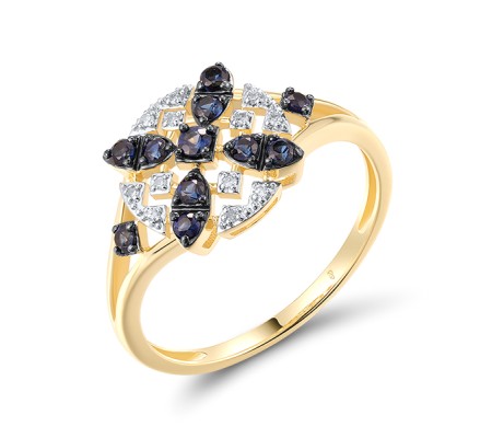 14KYWB Ring Blue Sapphire,Diamond (R320930SAP14KYWB)