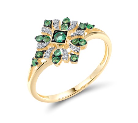 14KYWB Ring Diamond,Emerald (R320932EMR14KYWB)
