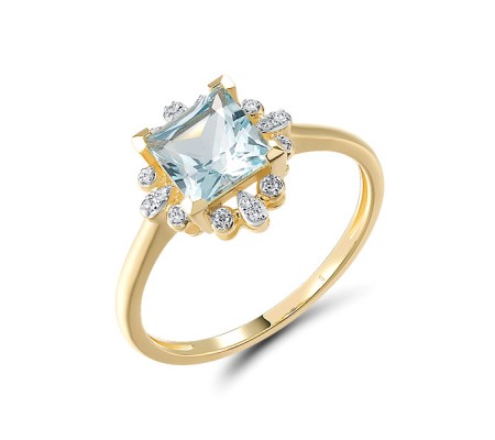 14KYW  Blue Topaz (Sky Blue) Ring  (R320934BKT14KYW) - US 7