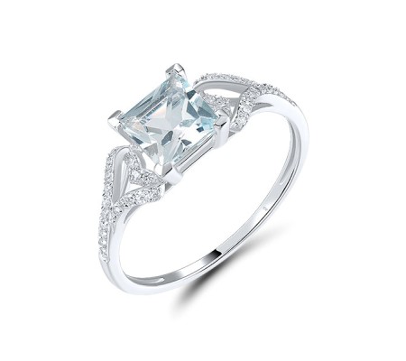 14KW  Blue Topaz (Sky Blue) Ring  (R320939BKT14KW)