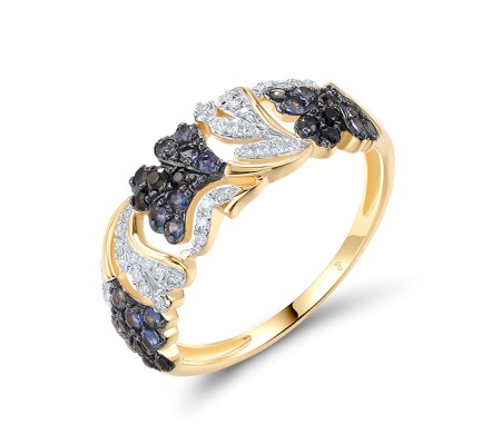 14KYWB Ring Blue Sapphire,Diamond (R320967SAP14KYWB)
