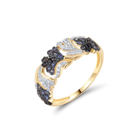 14KYWB Ring Blue Sapphire,Diamond (R320967SAP14KYWB)