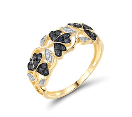 14KYWB Ring Diamond,Blue Sapphire (R320968SAP14KYWB)