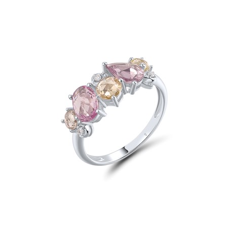 14KW Ring Diamond,Pink Sapphire,Yellow Sapphire (R320972PYS14KW)
