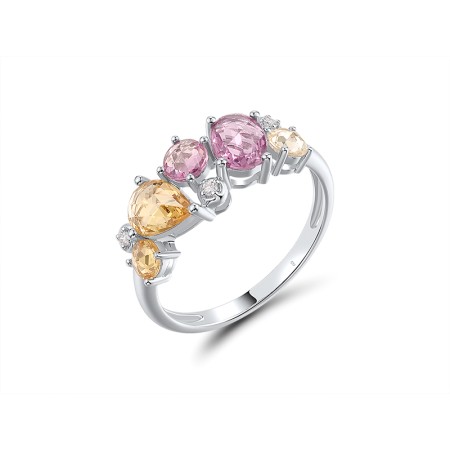 14KW Ring Diamond,Pink Sapphire,Yellow Sapphire (R320974PYS14KW)