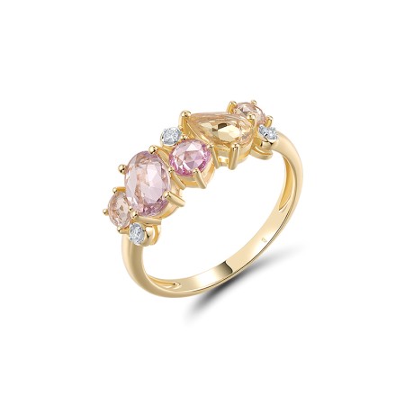 14KYW Ring Diamond,Pink Sapphire,Yellow Sapphire (R320974PYS14KYW)