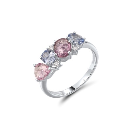 14KW Ring Blue Sapphire,Diamond,Pink Sapphire (R320980PSS14KW)