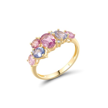 14KY Ring Blue Sapphire,Diamond,Pink Sapphire (R320982PSS14KY)