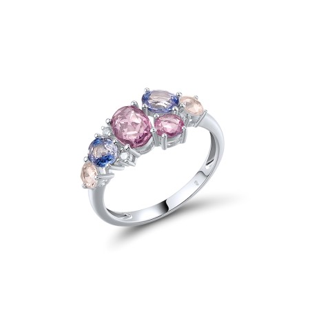 14KW Ring Blue Sapphire,Diamond,Pink Sapphire,Yellow Sapphire (R320984PSYS14KW)