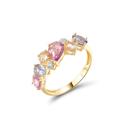 14KYW Ring Blue Sapphire,Diamond,Pink Sapphire,Yellow Sapphire (R320986PSYS14KYW)