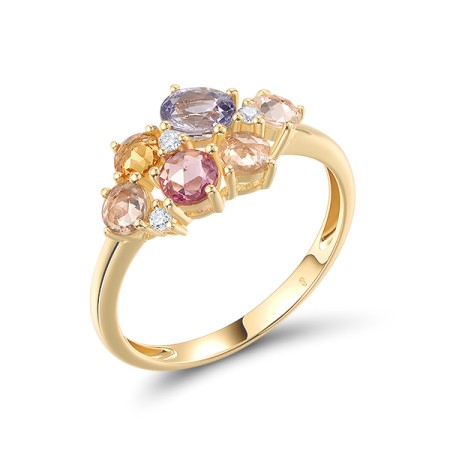 14KY Ring Blue Sapphire,Diamond,Pink Sapphire,Yellow Sapphire (R320990PSYS14KY)